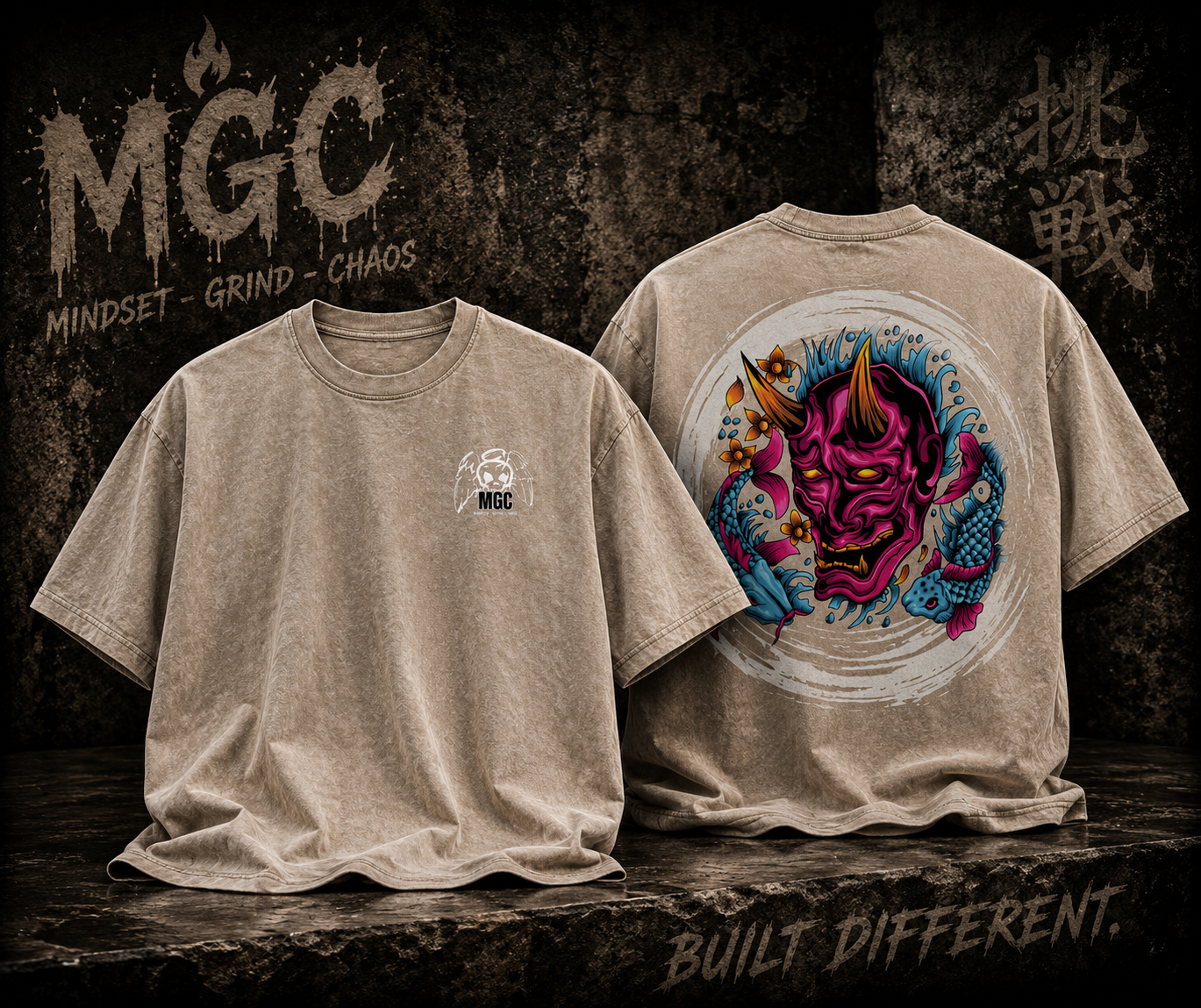 Oversized Hannya Mask tee