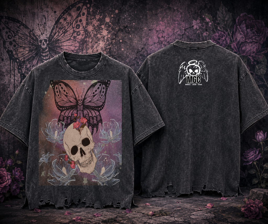 Womens Skull & Butterfly vintage tee