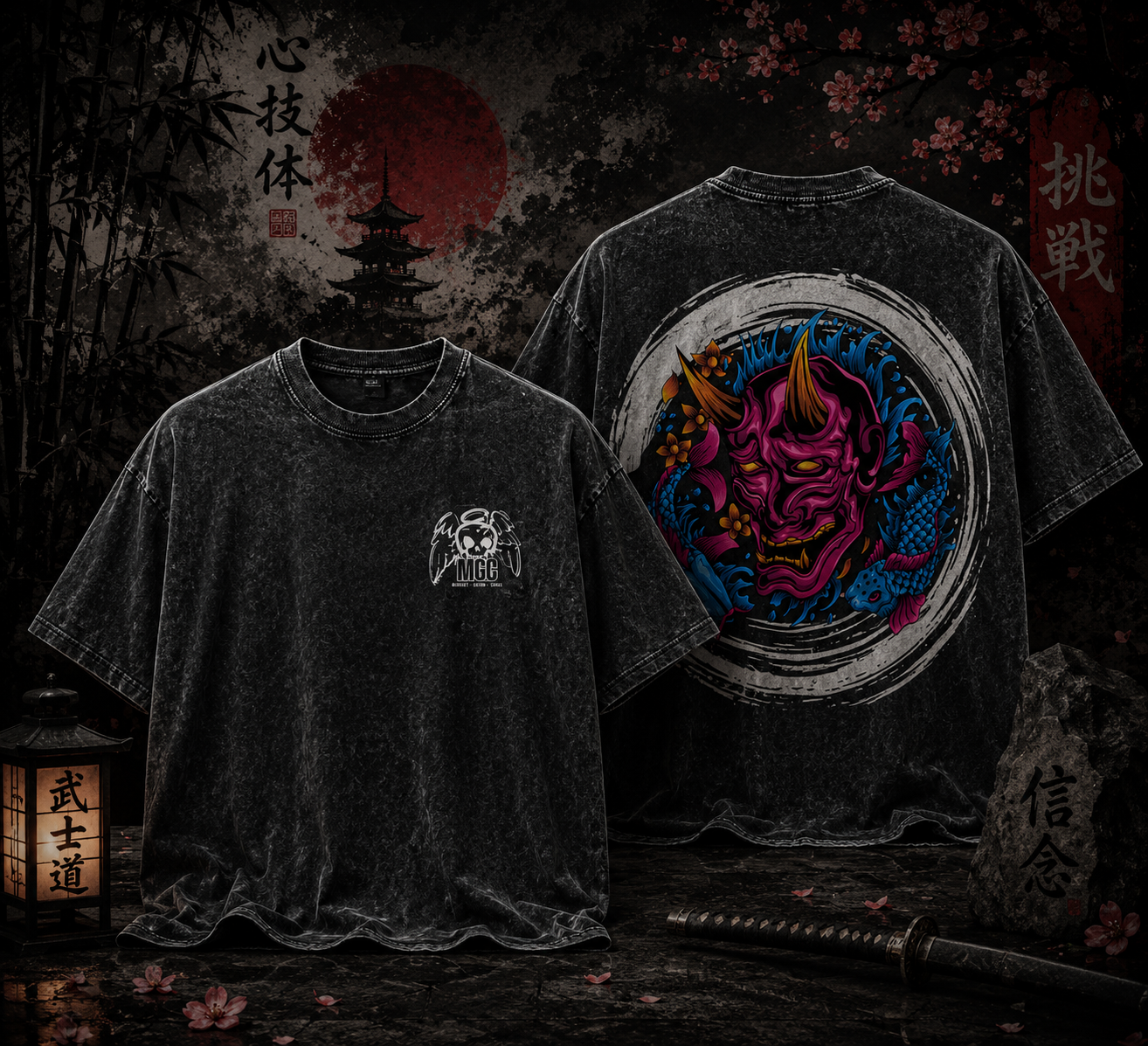 Oversized Hannya Mask tee