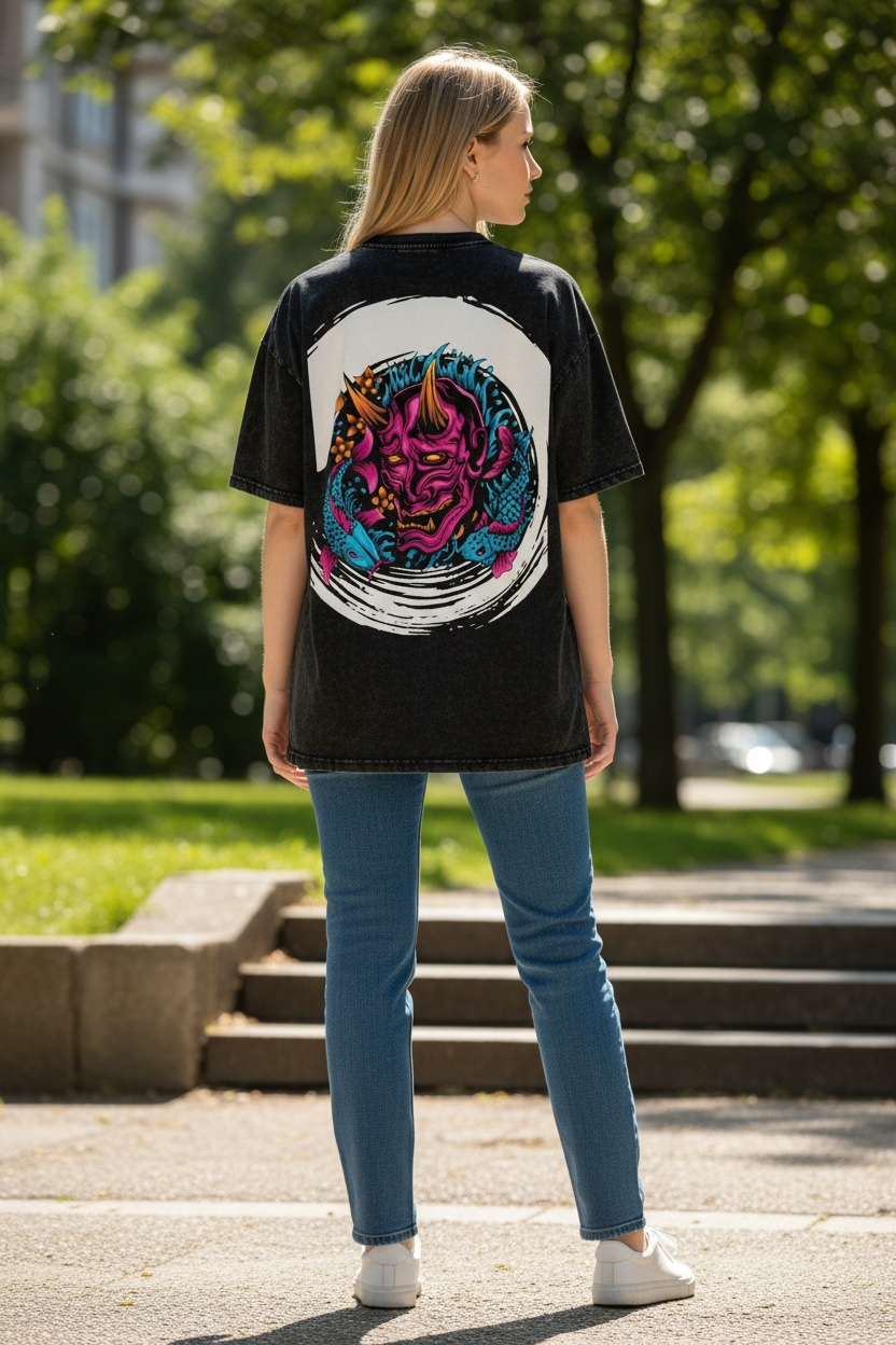 Oversized Hannya Mask tee