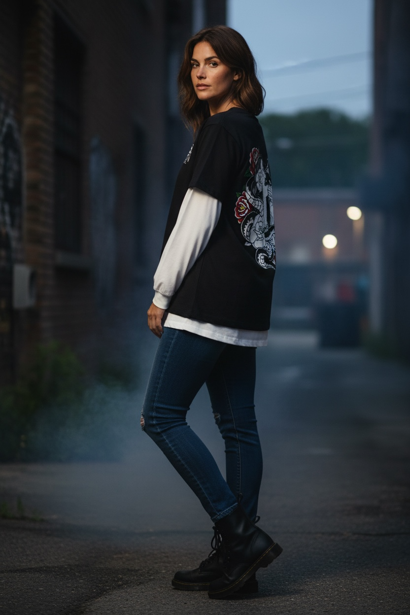 Boyfriend Long Sleeve Medusa Tee