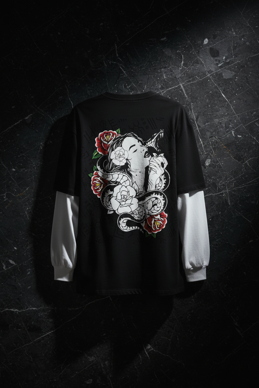 Boyfriend Long Sleeve Medusa Tee - Back