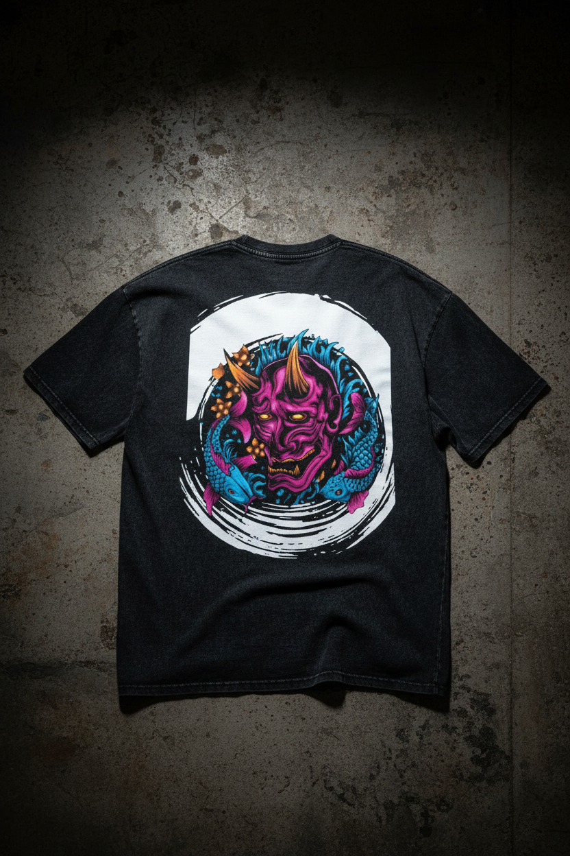 Oversized Hannya Mask Tee - Back